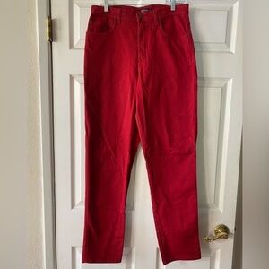 Bill Blass Womens Vintage Stretch Red Denim Jeans Size 10 Tall